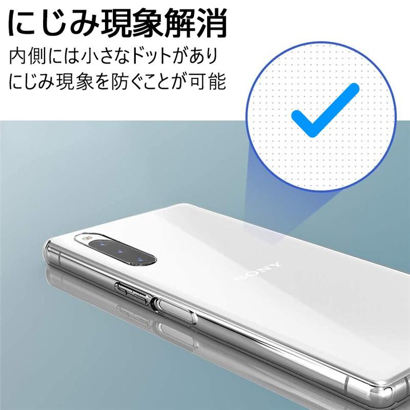 Xperia10 II 白 背面ヒビ有り、透明ケース付き 明誠 Xperia 10 II SOV43 / SO-41A / A001SO / XQ-AU42 スマホケース