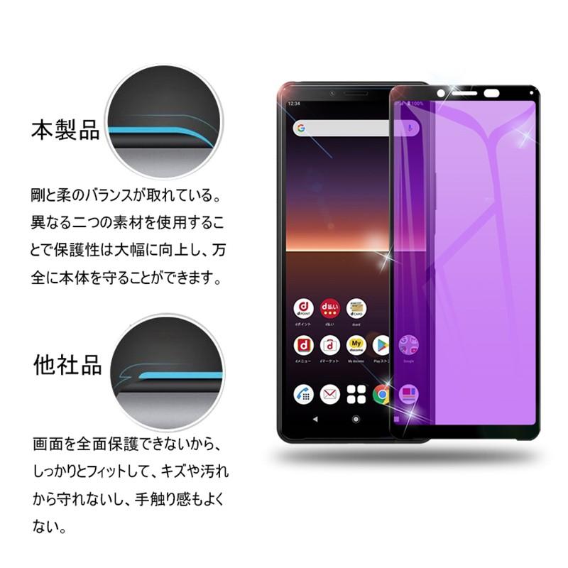 【2枚セット】Xperia 10 II SOV43/SO-41A/A001SO 強化ガラスフィルム ブルーライトカット 液晶保護 全面保護シール 3D ソフトフレーム スマホ画面保護｜meiseishop｜09