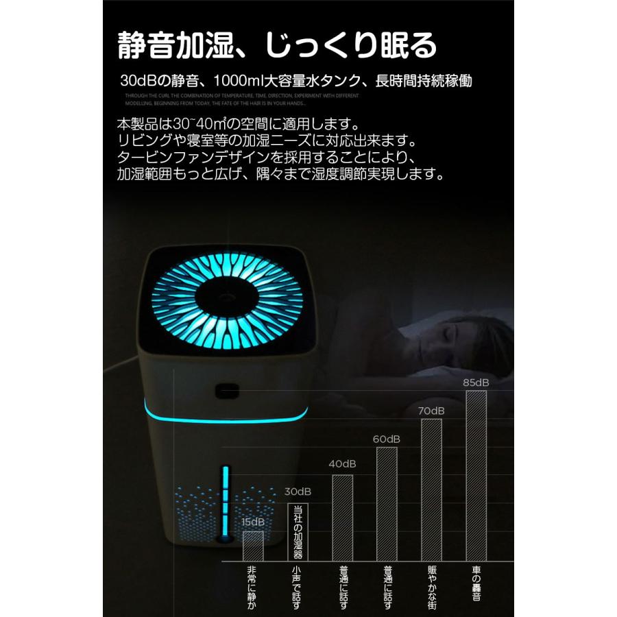 明誠 加湿器 ナノミスト 卓上 超音波式 USB 1000ml大容量 高噴霧量