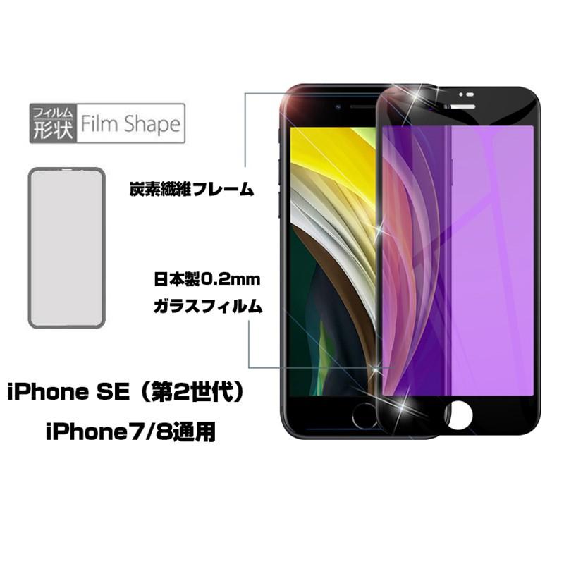 【2枚セット】iPhone SE 第2/3世代 iPhone7 iPhone8 強化ガラスフィルム ブルーライトカット 液晶保護 全面保護シール 3D ソフトフレーム ガイド枠付き｜meiseishop｜07