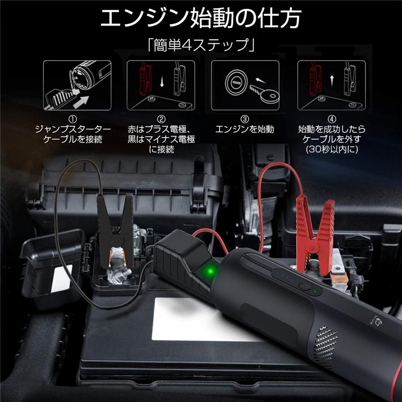 ジャンプスターター15,000mAh 明誠 ジャンプスターター 15000mAh大容量 強制始動 防災電源 6.5L