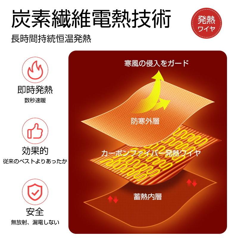 明誠 電熱ジャケット 電熱ベスト ヒーター内蔵 ホットベスト