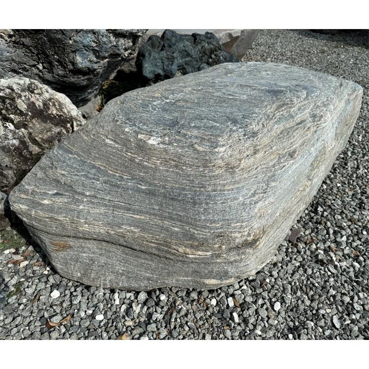 三波石 景石 幅約1m45cm 庭石 沓脱石 青石 和風 石庭 靴脱石 踏石