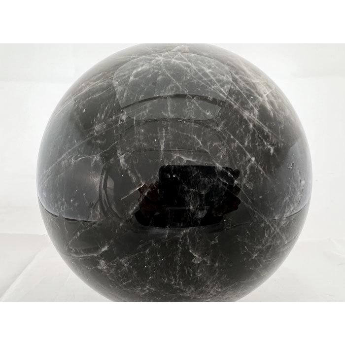 希少 特大 黒水晶 モリオン 丸玉 球体 珠 φ19cm 送料無料 大きい 鉱物 石 塊 天然石 スフィア パワーストーン 置物 インテリア オブジェ 黒 ブラック 風水 浄化の画像