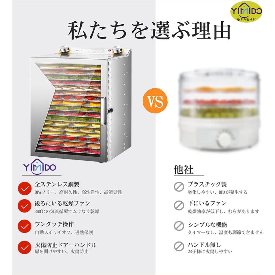 YiMiDO フードドライヤー 食品乾燥機 家庭用業務用 8層 梅干し YiMiDO フードドライヤー 食品乾燥機 家庭用業務用 8層 梅干し
