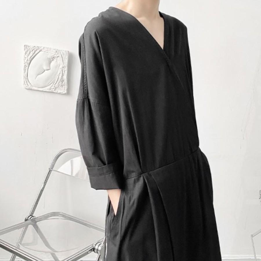 韓国 メンズ ルーズ 90 Off Vネック スリーブ シャツレイジースーツ 10代 中学生 代 高校生 ファッション