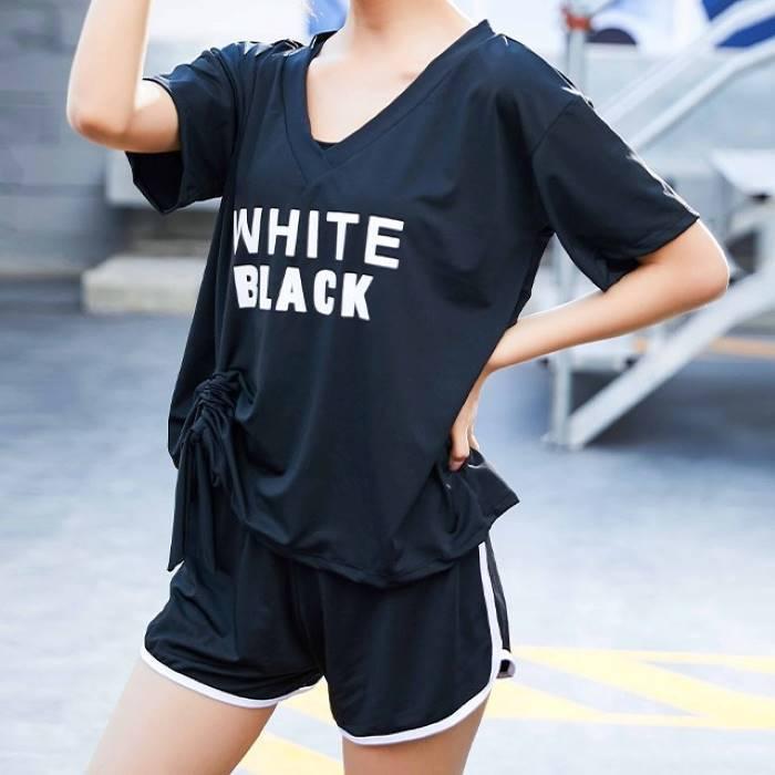 水着 レディース タンキニ 新デザイン 高校生 中学生 10代 代 ワンピース スポーティー 3点セット ビキニ 体型カバー メイシンファッションヤフー店 通販 Yahoo ショッピング