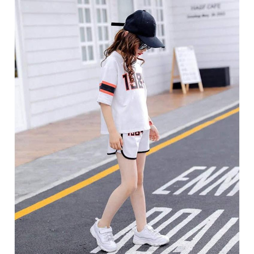 子供 服 女の子 セットアップ ダンスウエア 衣装 スポーツ バスケ 韓国 ファッション こども キッズ ジュニア シャツ パンツ 半袖 おしゃれ 1494 1494 メイシンファッションヤフー店 通販 Yahoo ショッピング