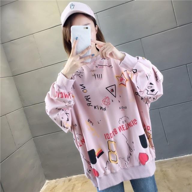 韓国 ファッション レディース おしゃれ 10代 高校生 中学生 トップス セーター 長袖 大きいサイズ 秋 冬 春 オーバーサイズ プルオーバー オルチャン 2713 2713 メイシンファッションヤフー店 通販 Yahoo ショッピング