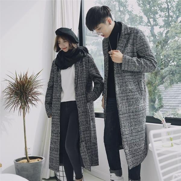 コート グレンチェック ペア映え お揃い チェスターロングコート コート アウター レディース メンズ 秋冬コーデ 高校生 学生 3657 3657 メイシンファッションヤフー店 通販 Yahoo ショッピング