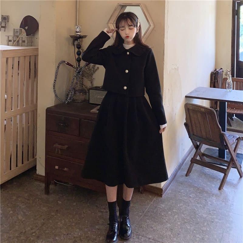 高校生 中学生 10代 代 ツーピース ワンピース セットアップ ショートジャケット スカート フレアスカート シック カジュアル 大人カジュアル 4480 4480 メイシンファッションヤフー店 通販 Yahoo ショッピング