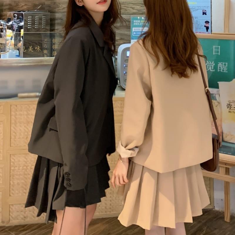 品質は非常に良い セットアップ レディース 4699 大きいサイズ ミニスカート プリーツ ジャケット コーデ 秋 春 ガーリー 中学生 高校生 代 10代 セットアップ カラー ダークグレー Demolition Training