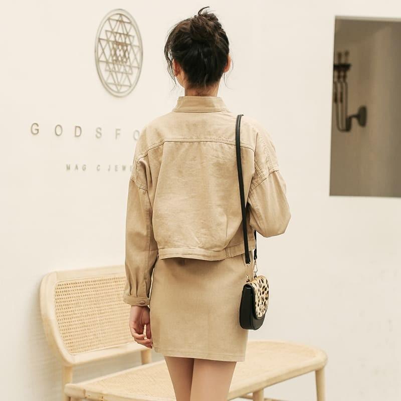 中学生 高校生 10代 代 レディース ファッション セットアップ デニム ジャケット スカート ショート丈 韓国 おしゃれ 春 秋 5217 5217 メイシンファッションヤフー店 通販 Yahoo ショッピング