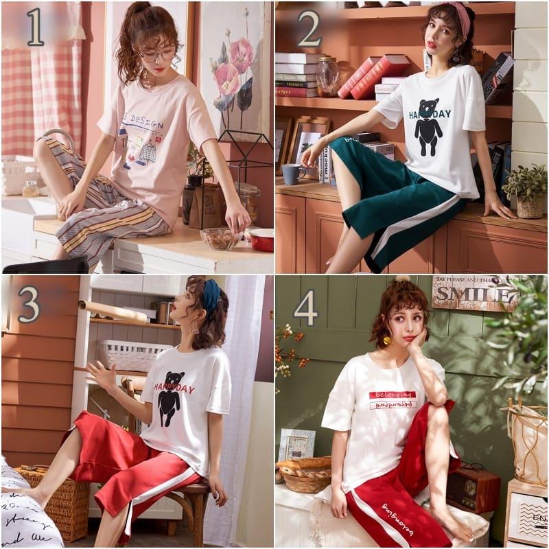 人気商品は 夏 半袖 部屋着 セットアップ レディース ルームウェア パジャマ 高校生 冷感 中学生 可愛い 5725 おうち おしゃれ 女性用 寝巻き ゆったり 韓国風 パジャマ カラー 4 Www We Job Com