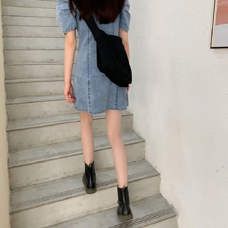 高校生 中学生 ファッション ワンピース レディース 半袖 夏 ワンピ デニム おしゃれ 韓国 大きいサイズ ラウンドネック シャツ オフショル 10代 代 5969 5969 メイシンファッションヤフー店 通販 Yahoo ショッピング