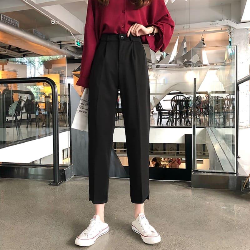 高校生 中学生 ロングパンツ レディース ストレート ボトムス パンツ 9分丈 体形カバー 美脚 ファッション おしゃれ 6507 6507 メイシンファッションヤフー店 通販 Yahoo ショッピング