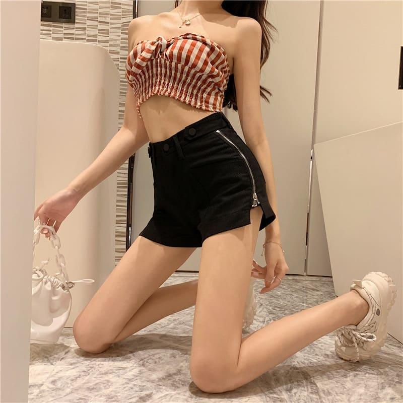 高校生 中学生 ショートパンツ ホットパンツ 短パン レディース サイドジッパー 10代 代 ファッション 夏 6517 6517 メイシンファッションヤフー店 通販 Yahoo ショッピング