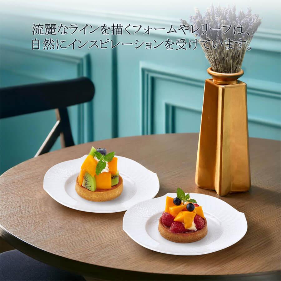 マイセン お皿 2枚セット 約19cm ペアケーキプレート 「波の戯れ ホワイト」 プレゼント 普段使い おしゃれ 新生活応援 マイセン公式/日本総代理店の画像
