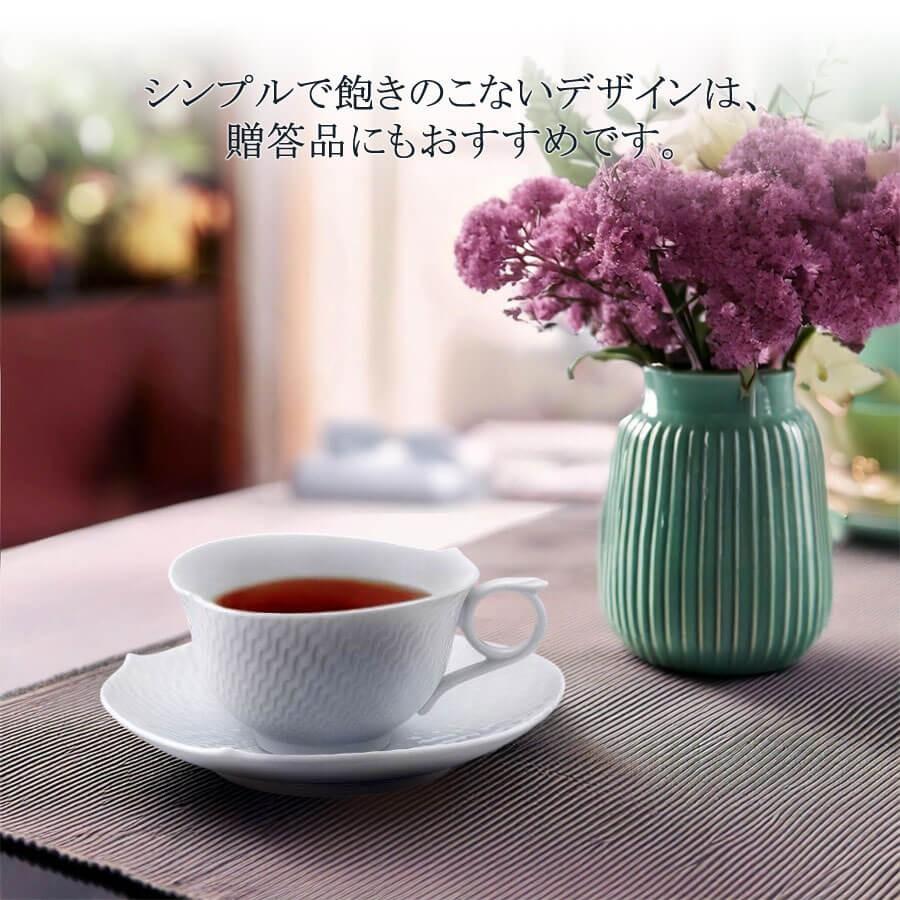 マイセン ティーカップ＆ソーサー 容量約220ml 「波の戯れ ホワイト