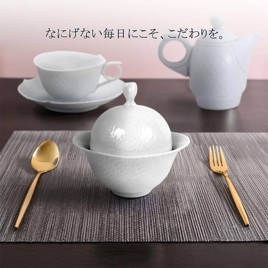 マイセン シュガーボックス 高さ約13cm 「波の戯れ ホワイト