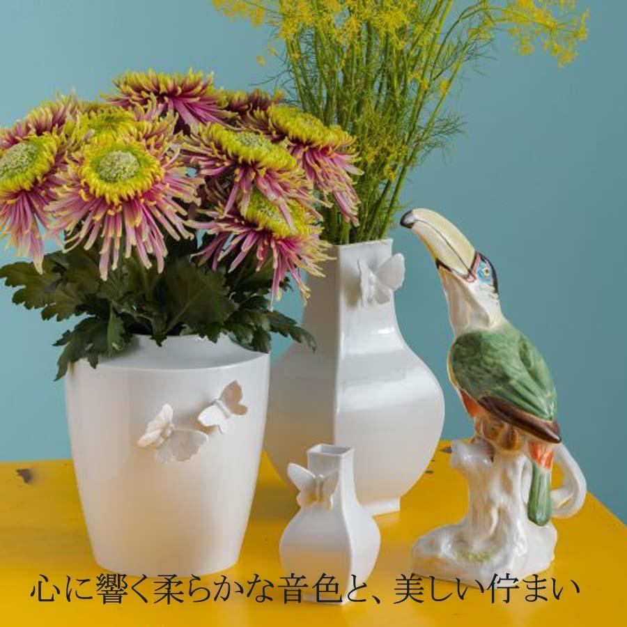 マイセン スクエア花瓶(S) 高さ約13cm 「バタフライ」 白磁 プレゼント