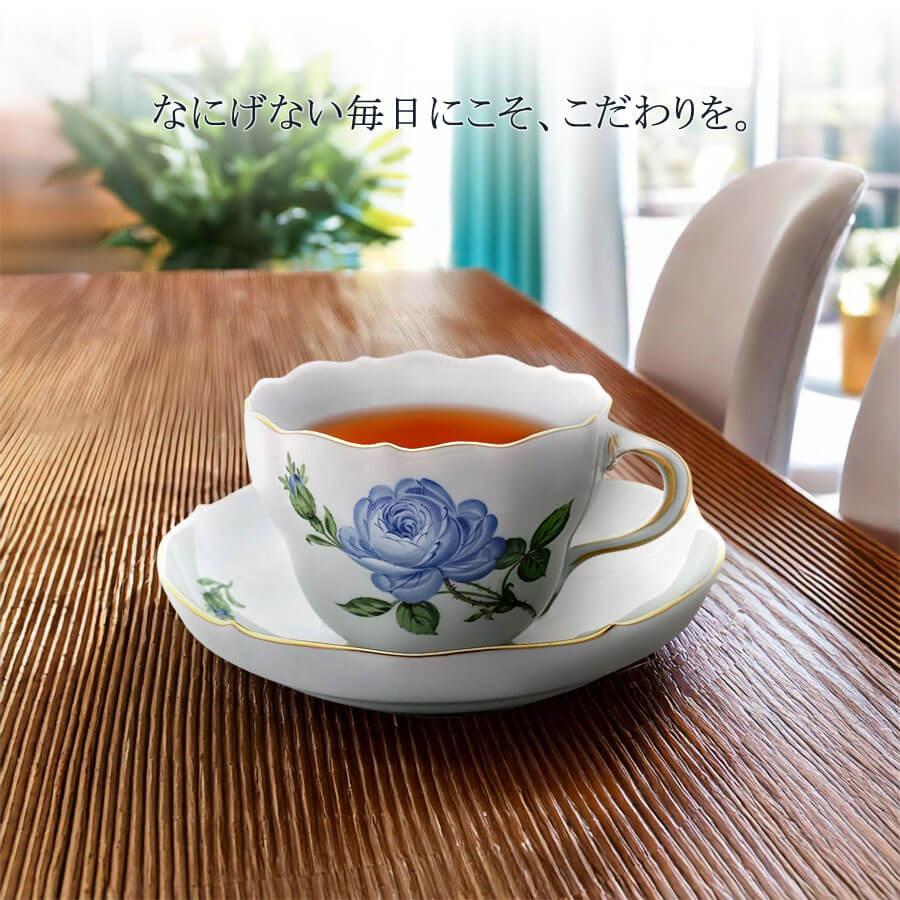 【美品】マイセン（Meissen）ブルーローズ　茶筒（ティーキャディー） マイセン ティーカップ＆ソーサー 容量約220ml ローズ (ブルー