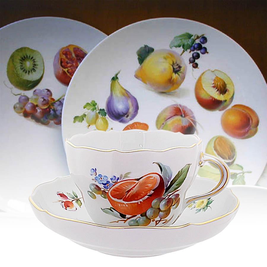 マイセン 果実のプレート  横15cm　縦11cm マイセン 果実のプレート 横15cm 縦11cm