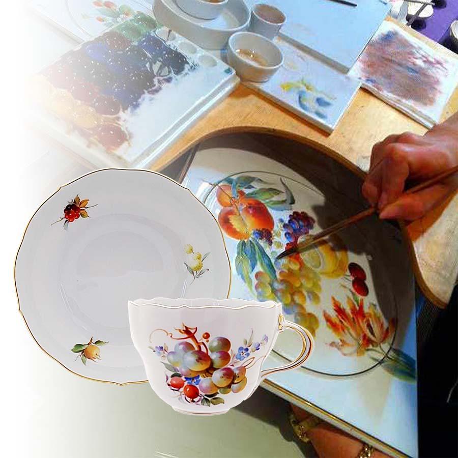 マイセン ティーカップ＆ソーサー 容量約220ml 「フルーツ (ブドウ