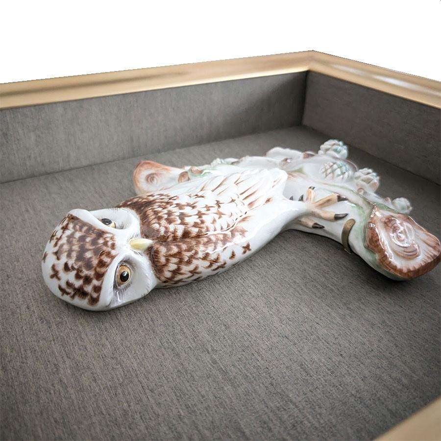 マイセン 壁掛け 約51×45cm 立体プラーク「フクロウ」 贈り物 高級