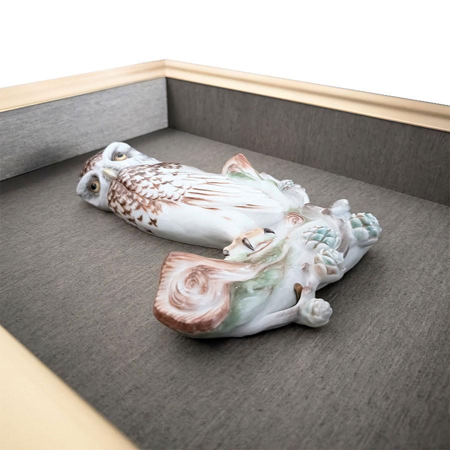 マイセン 壁掛け 約51×45cm 立体プラーク「フクロウ」 贈り物 高級
