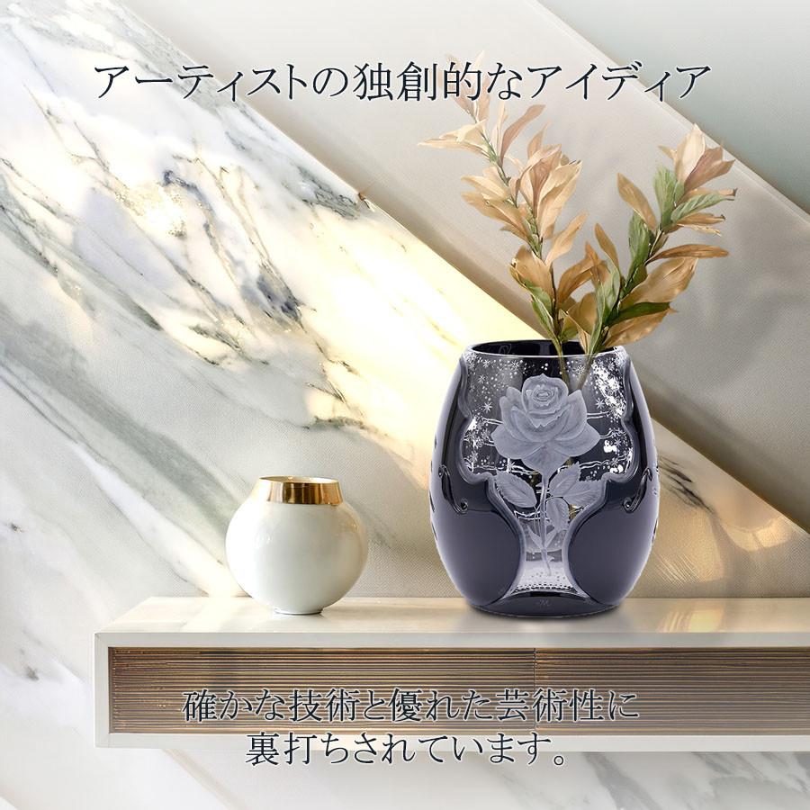 マイセンクリスタル 色被せ花瓶 高さ約23cm 「音楽とバラ」(ブラック) 世界限定 贈り物 高級 おしゃれ マイセン公式/日本総代理店_4