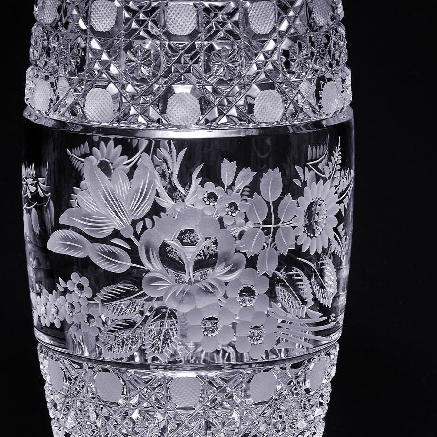 新品　希少　マイセン クリスタルガラス フラワーベース 花瓶 箱付 25cm マイセン マイセンクリスタル 花瓶 高さ約25cm 「マイセンフラワー