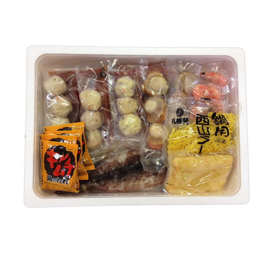 4周年記念イベントが 北海道 海鮮キムチ鍋 Cセット 具材 白菜キムチ400g 海老 帆立 つみれ かに えび とりごぼう 油揚げ いか 生ラーメン スープ お取り寄せ Dprd Jatimprov Go Id