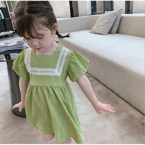 早割クーポン ベビー服 シューズ ワンピース キッズ ベビー ギフト 子供服 出産祝い 夏新作グリーンワンピース90 130キッズ可愛い女の子子供服ファッション Ism Com Ge