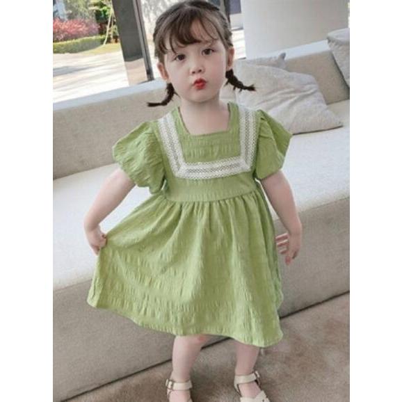 早割クーポン ベビー服 シューズ ワンピース キッズ ベビー ギフト 子供服 出産祝い 夏新作グリーンワンピース90 130キッズ可愛い女の子子供服ファッション Ism Com Ge