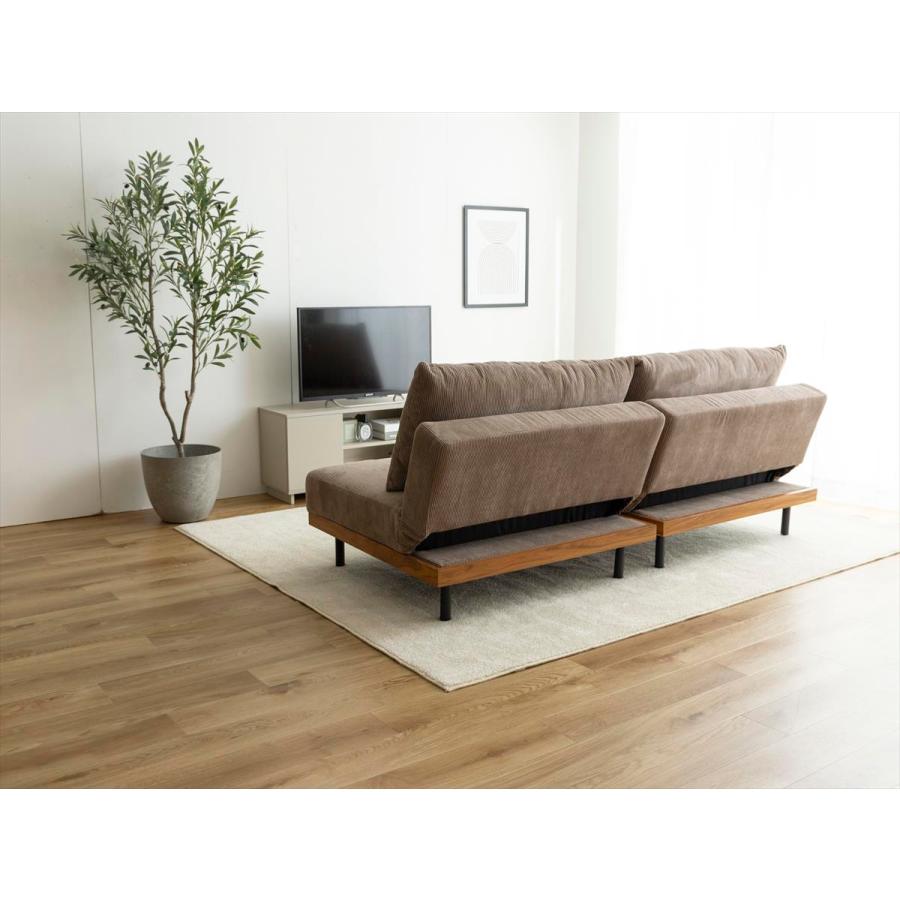 【ほぼ新品】Ridleyリクライニング コーデュロイソファ 2点セットホワイト 2点セット】Ridley リクライニングコーデュロイソファ