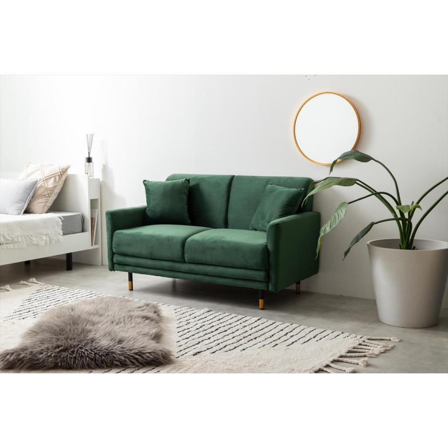 2人掛けコンパクトベロアソファ コンパクトベロアソファ Ami【アミ】2人掛けソファ - ソファ・ベッド