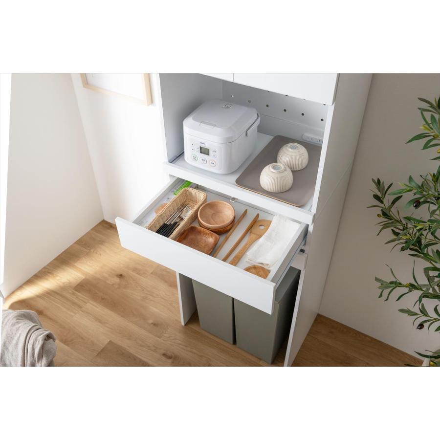 幅58cm】Keuken ゴミ箱収納付きレンジ台 レンジ 台 ゴミ箱