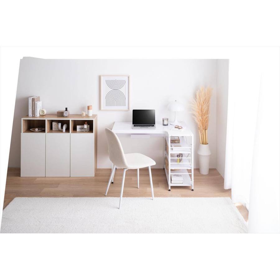 【幅100cm】Elga L字デスク　ナチュラル パソコンデスク デスク 幅100cm 左右組み替え可能 L字デスク