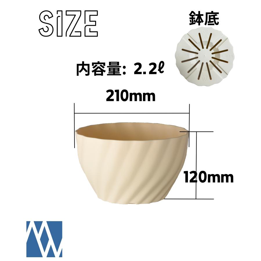 植木鉢 プラ鉢 ボール鉢 色組み合わせ自由！Twistボール 7号 2鉢