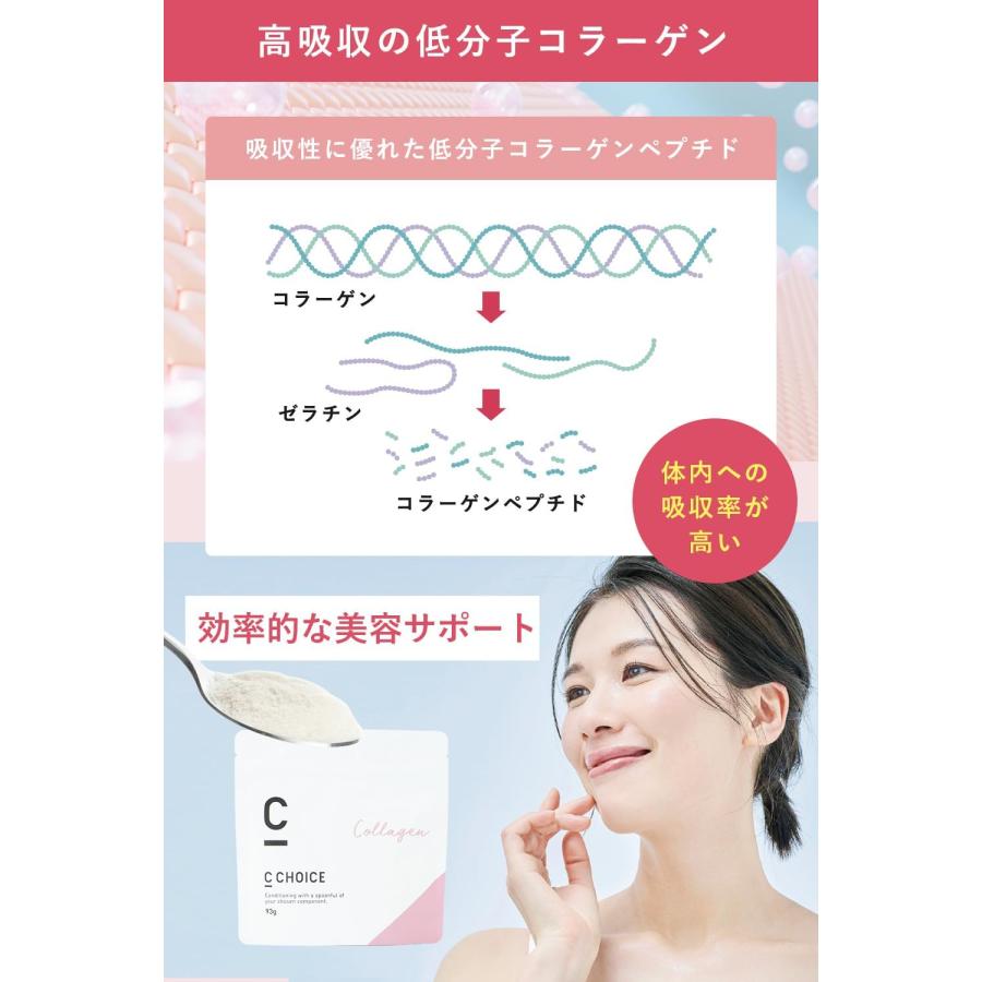 【公式】C CHOICE ( シーチョイス ) コラーゲン 低分子フィッシュコラーゲンペプチド 3000mg配合 無添加 高吸収 美容サポート パウダー 93g 30日分 |  | 03