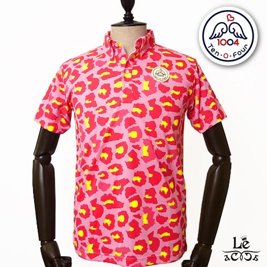 ゴルフ シャツ ポロシャツ ゴルフウェア メンズ ポロシャツ 10o4 日本製 テンオーフォー 半袖 10o4 ヒョウ