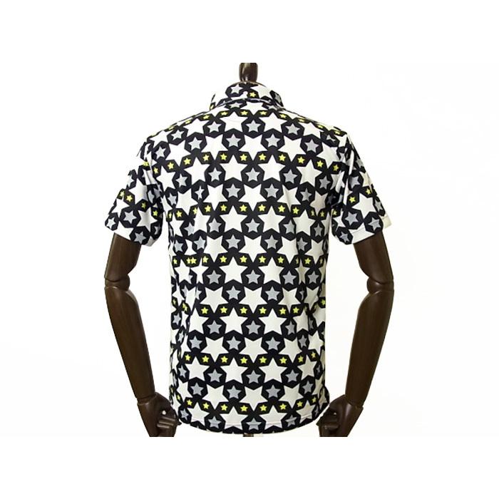 本店 Sale ゴルフ ポロシャツ ゴルフウェア メンズ 10o4 テンオーフォー 半袖 総柄 星 スター 吸水速乾 ドライ グレー 派手 日本製 Cisama Sc Gov Br