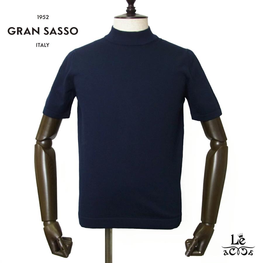 Gran Sasso（グランサッソ） モックネック ニット 半袖 12ゲージ 