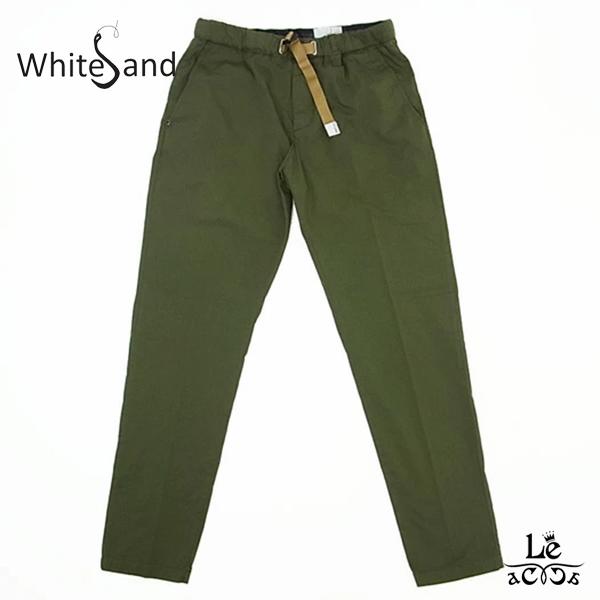 White Sand ホワイトサンド ジャージー パンツ テープ ベルト ベルトレス メンズ 無地 カーキ 春夏モデル イタリア 国内正規品 21年 レディースファッション福袋特集