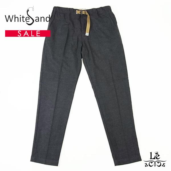 White Sand ホワイトサンド ウールライク テーパード パンツ ベルトレス テープベルト チャコールグレー メンズ 秋冬モデル イタリア 国内正規品 本店