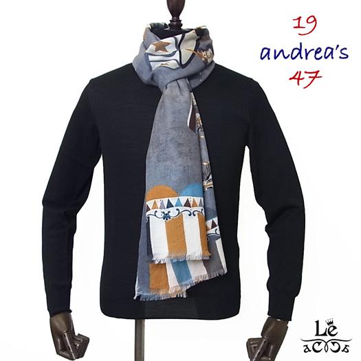 本物新品保証 クアランタセッテ ディチャノーヴェ アンドレアズ 47 Andrea S 19 ストール 大判 カシミヤ アンドレアズ 新作 秋冬 21 22 ストール イタリア レディース メンズ グレー 回転木馬 薄手 大判 カシミア カシミヤ スカーフ 財布 帽子 ファッション小物