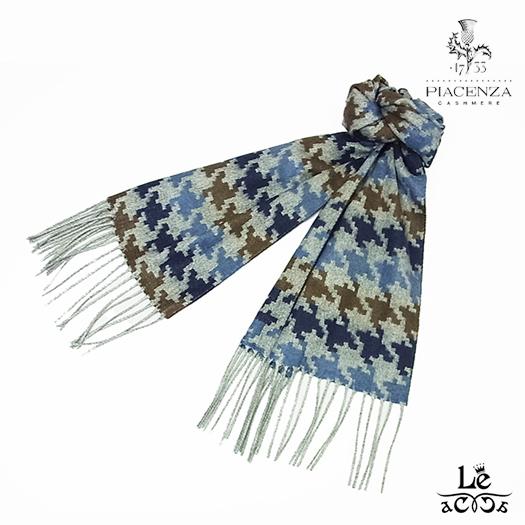 Piacenza ピアチェンツァ シルク カシミヤ マフラー ハウンドトゥース ストール メンズ ブルー グレー イタリア ブランド 国内正規品 650 1blue A1 レ アッカ 通販 Yahoo ショッピング