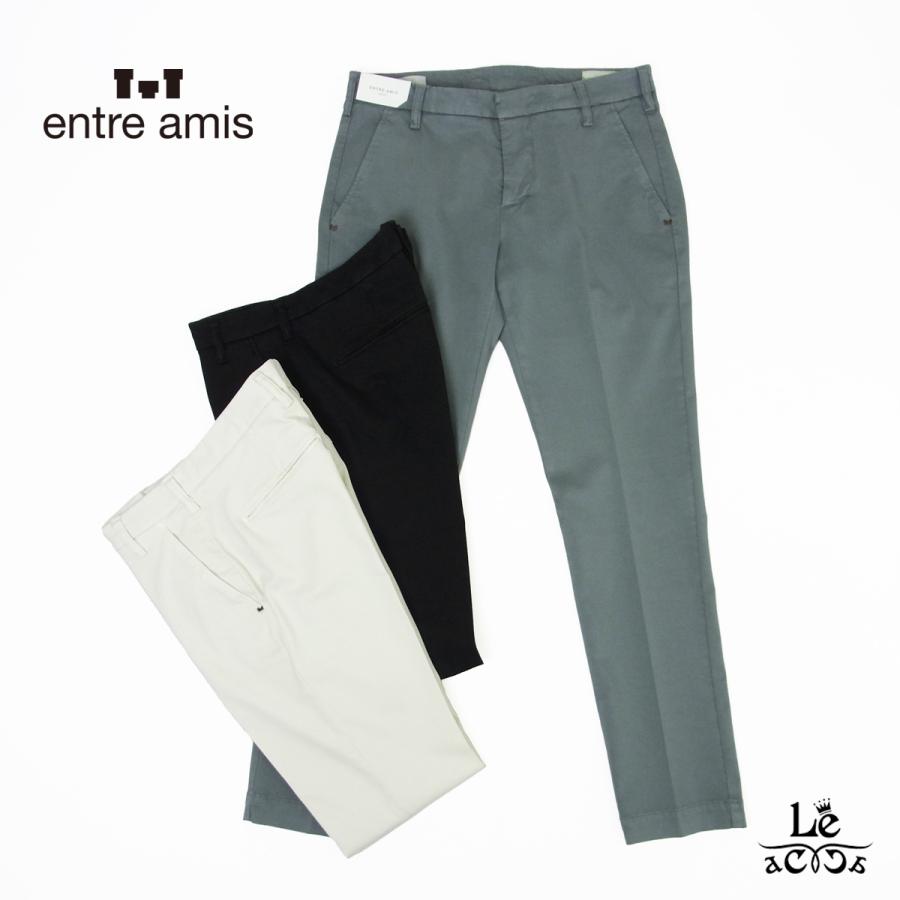 ENTRE AMIS／アントレアミ　 グレー スリムフィット チノパン ENTRE AMIS entre amis アントレアミ チノ パンツ スリム