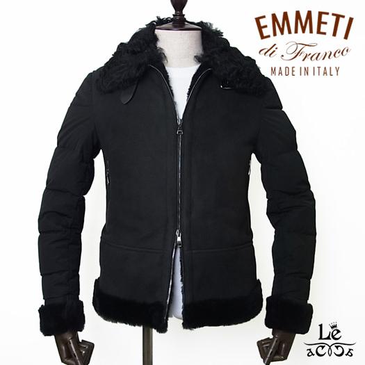 Emmeti エンメティ ムートン ダウン ジャケット ムートン Asiago メンズ ムートン ジャケット ダウジャケット コート アウター フライト ジャケット 秋冬モデル ブラック 黒 レ アッカ イタリア ブランド Asiago Nero A1 安い正規店